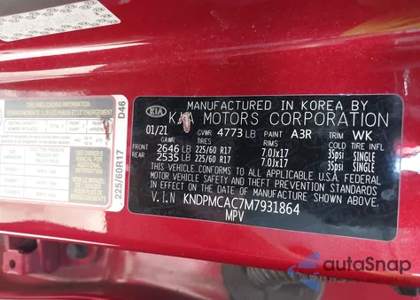 2021 Kia Sportage Lx from USA, damaged, VIN KNDPMCAC7M7931864